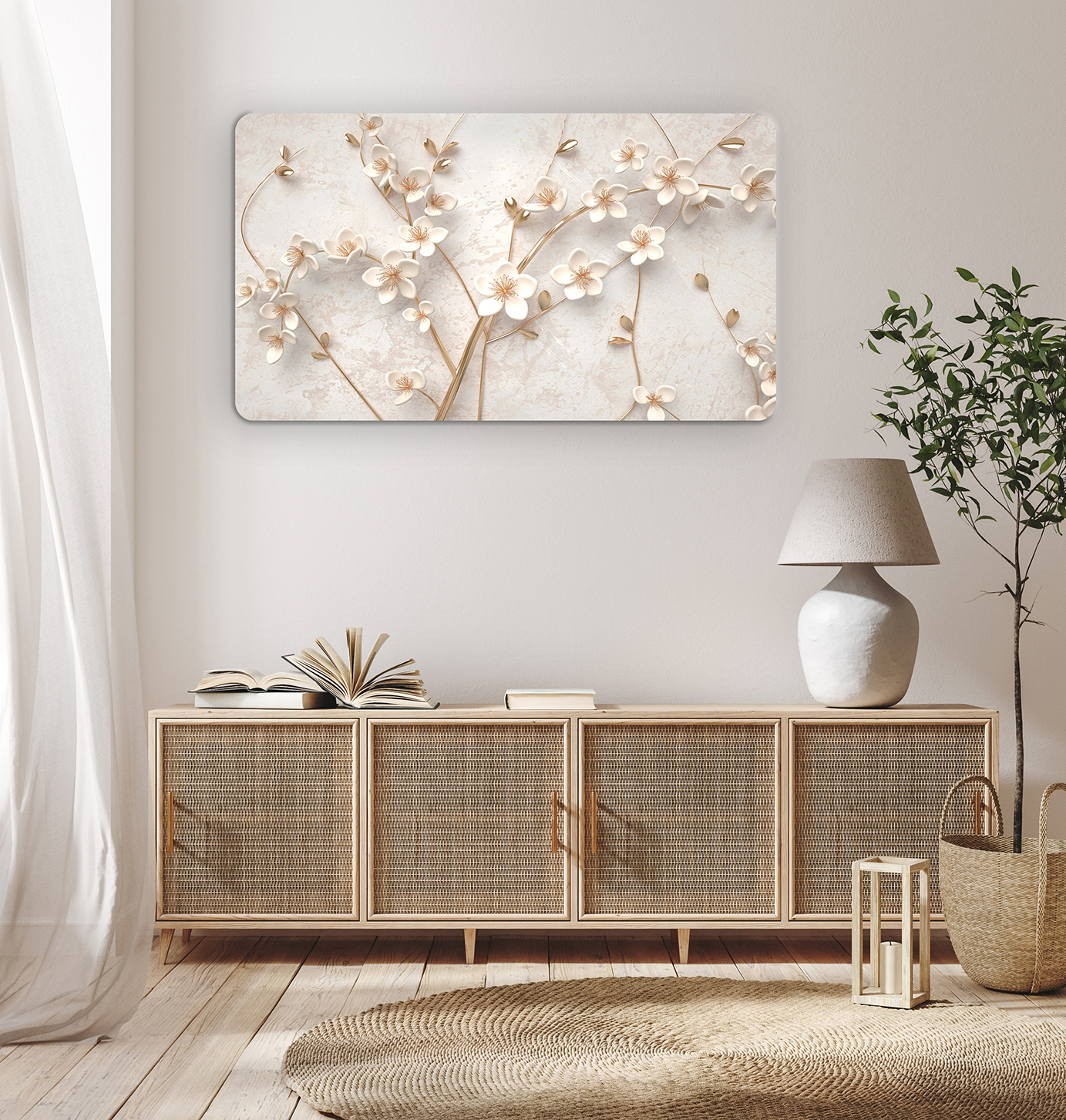 Soyut Çiçek Desenli Duvar Kağıdı - Modern Tasarım - Görsel 8