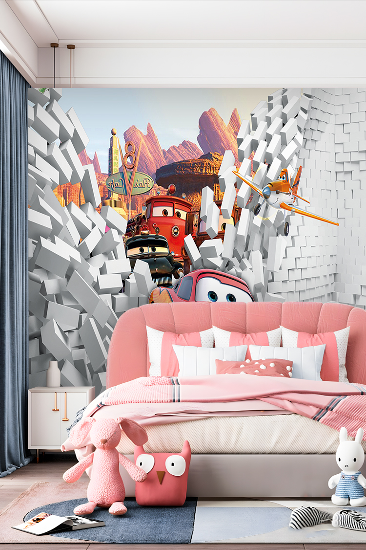 Arabalar ve Uçaklar Duvar Kağıdı - Görsel 2