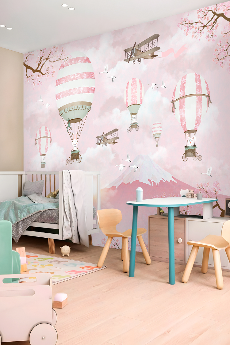 Balonlar ve Uçaklar Duvar Kağıdı - Görsel 3