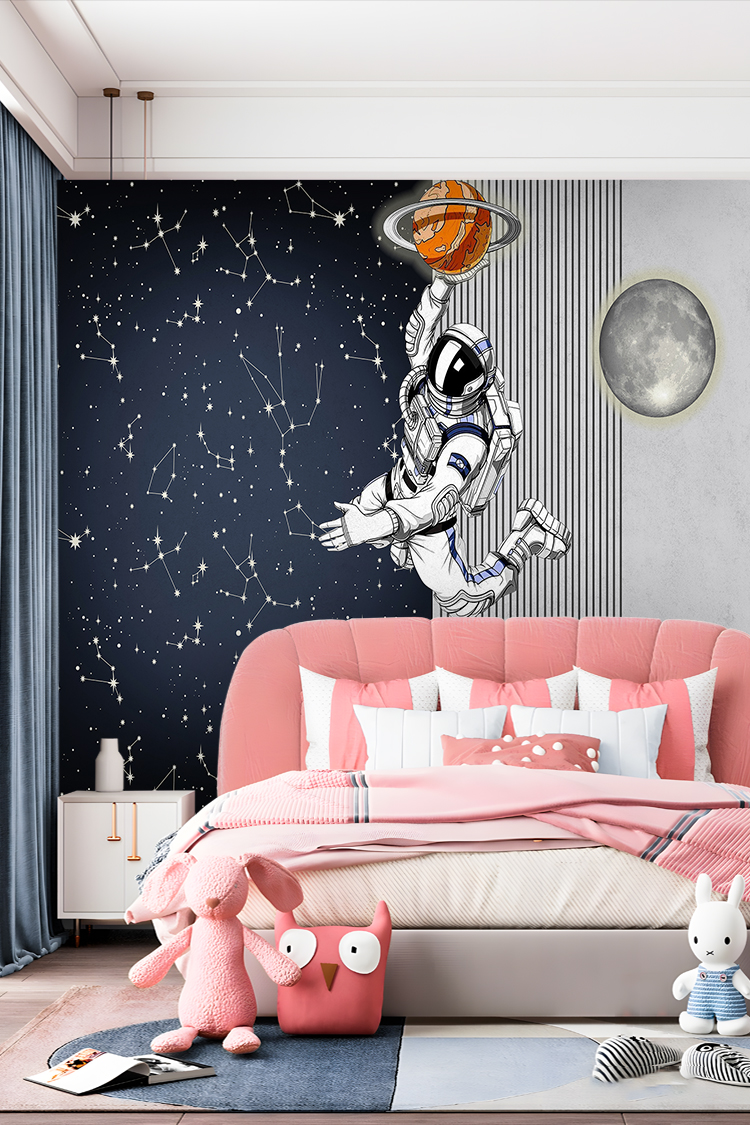 Uzayda Basketbol - Astronot Duvar Kağıdı
