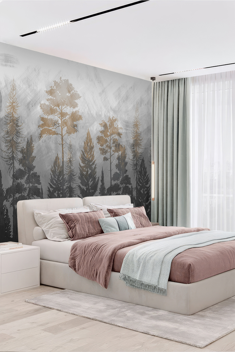Minimalist Orman Temalı Duvar Kağıdı