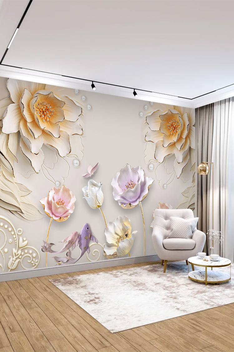 Pastel Çiçek Duvar Kağıdı – Zarif ve Doğal Dekorasyon - Görsel 4