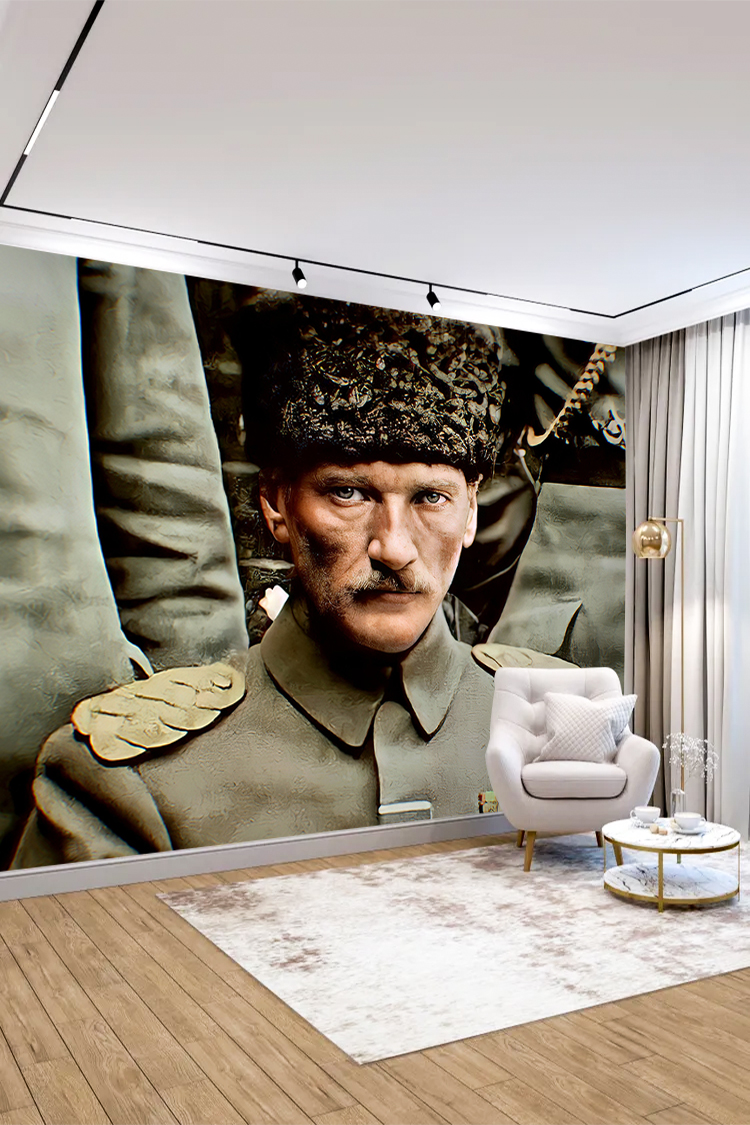 Atatürk Askerî Portresi Duvar Kağıdı - Görsel 3