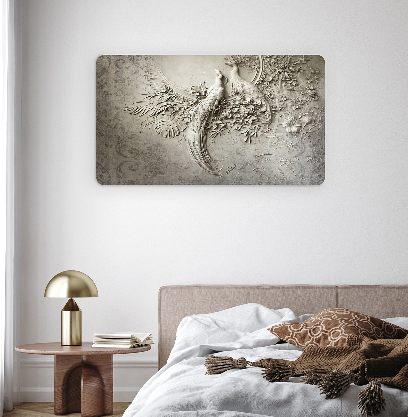 Kuş Motifli Duvar Kağıdı - Modern Kabartma Tasarım - Görsel 6