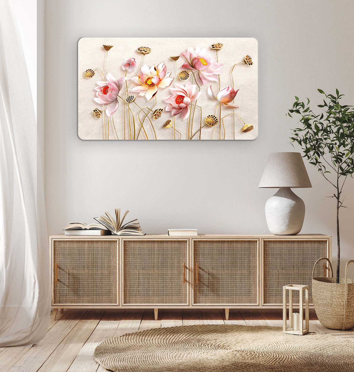 Soyut Çiçek Desenli 3D Duvar Kağıdı - Modern Dekoratif Tasarım - Görsel 8