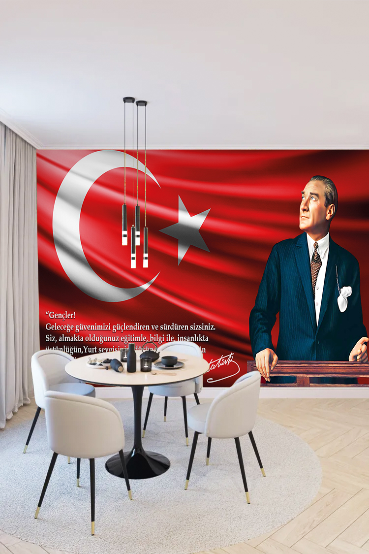 Atatürk ve Türk Bayrağı Duvar Kağıdı - Görsel 5