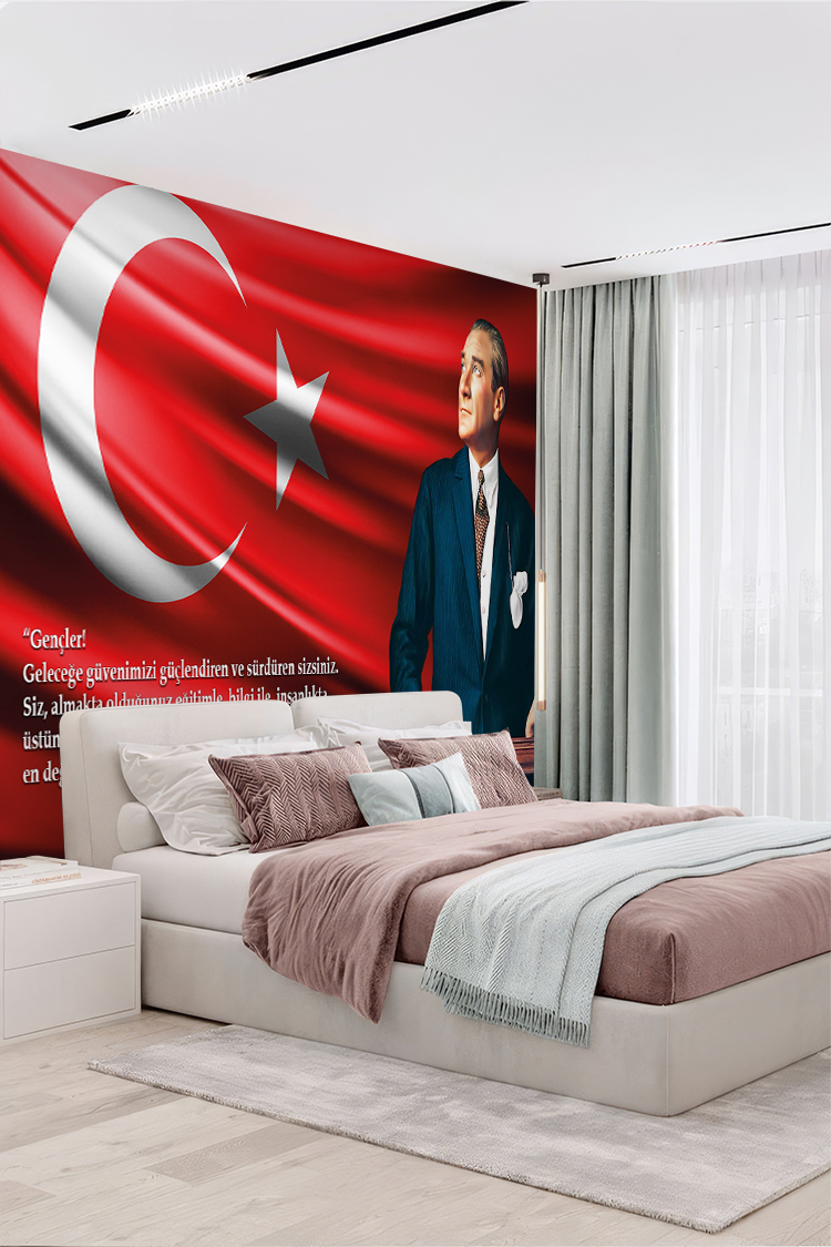 Atatürk ve Türk Bayrağı Duvar Kağıdı - Görsel 6