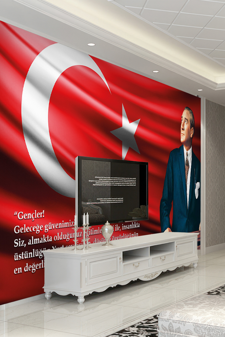 Atatürk ve Türk Bayrağı Duvar Kağıdı
