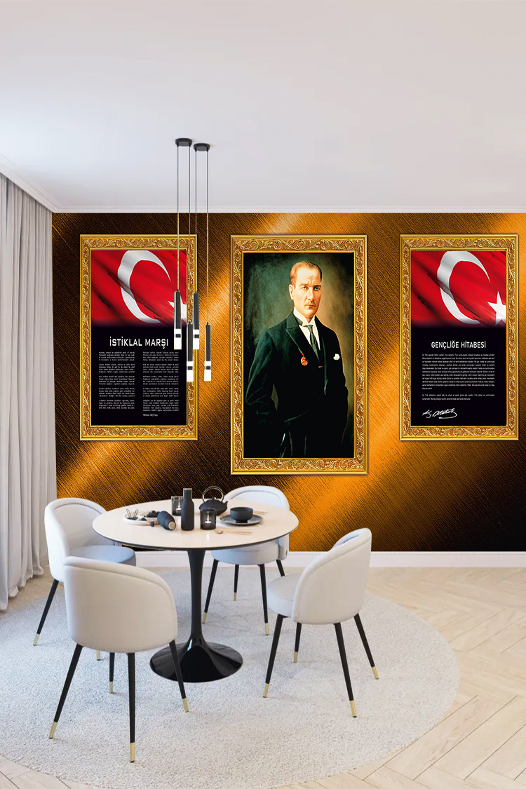 Atatürk Portresi ve Türk Bayrağı Duvar Kağıdı - Görsel 5