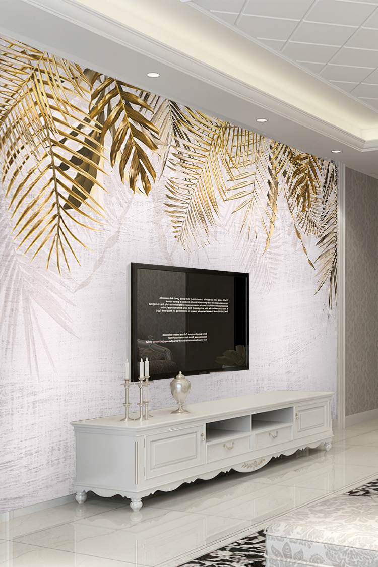 Altın Palmiyeler ile Zarif ve Minimal Duvar Kağıdı Tasarımı - Görsel 6