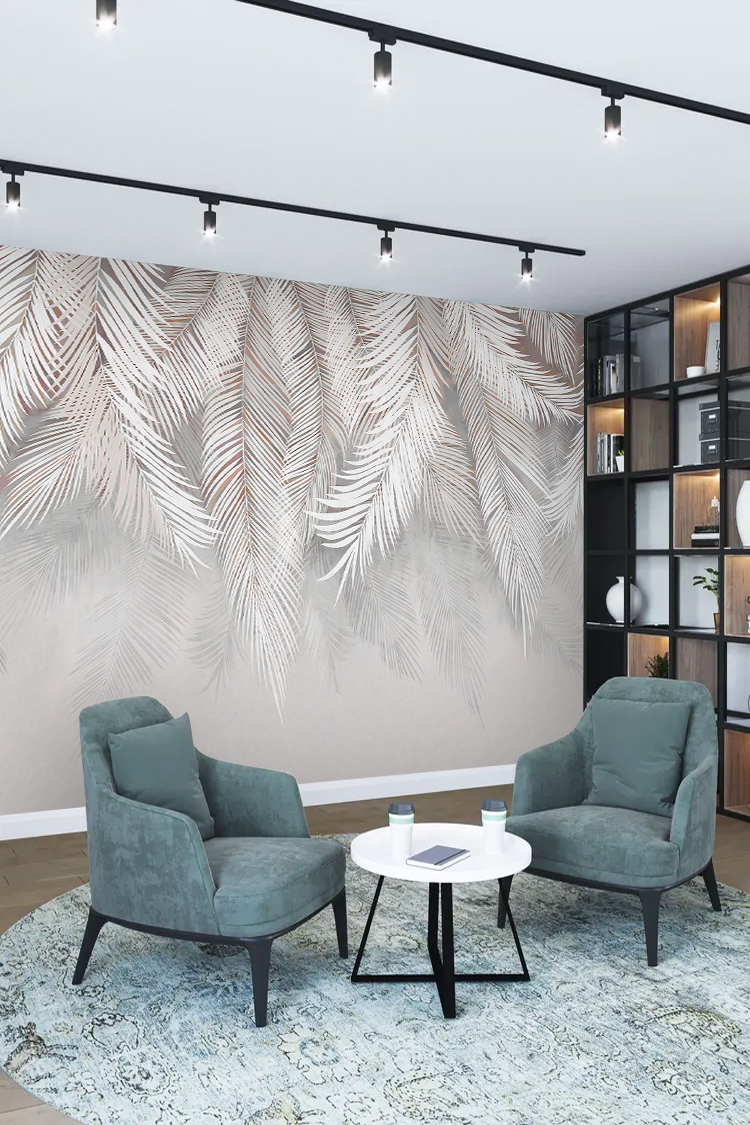 Doğal Yaprak Deseni Duvar Kağıdı - Görsel 2