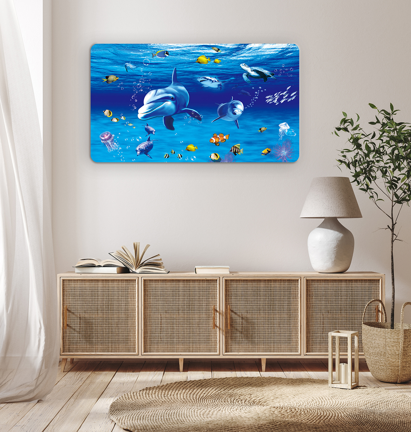 Okyanus Temalı Soy Yapıştır Duvar Kağıdı - Canlı Deniz Yaşamı Tasarımı - Görsel 8