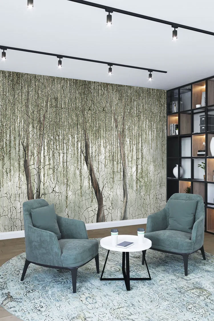 İnce Dallar Deseni Duvar Kağıdı - Görsel 2