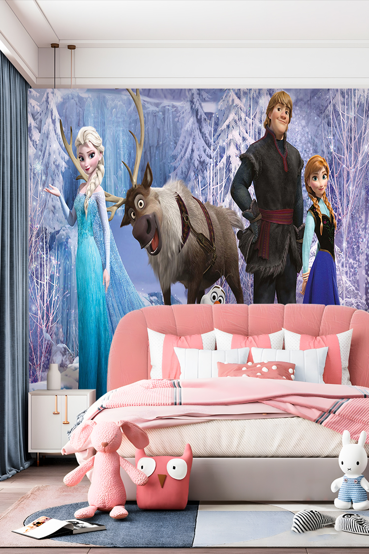 Frozen Elsa Anna ve Kristoff Duvar Kağıdı - Görsel 2