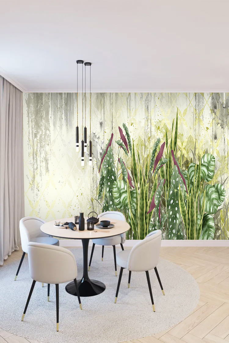 Doğal Bitki Desenli Duvar Kağıdı - Görsel 4