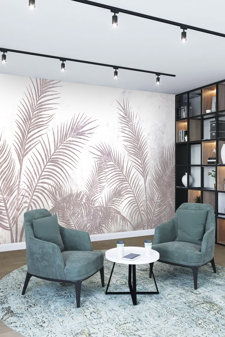 Pembe Palmiyeli Duvar Kağıdı - Görsel 2