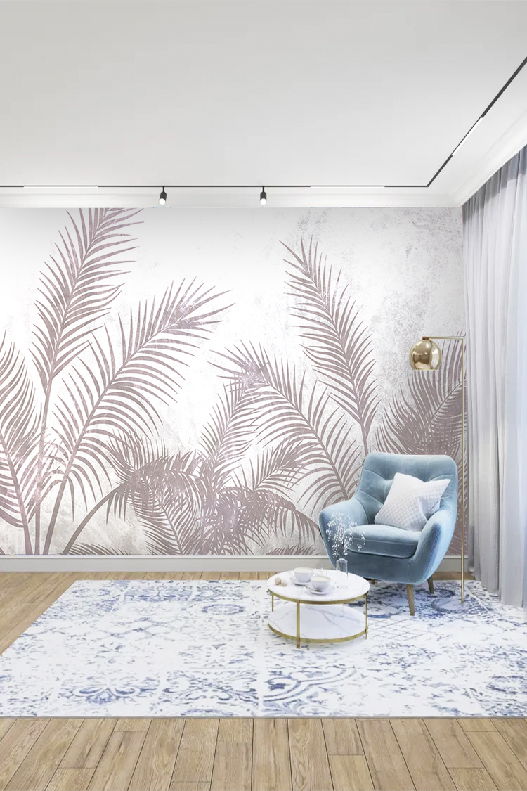 Pembe Palmiyeli Duvar Kağıdı - Görsel 3