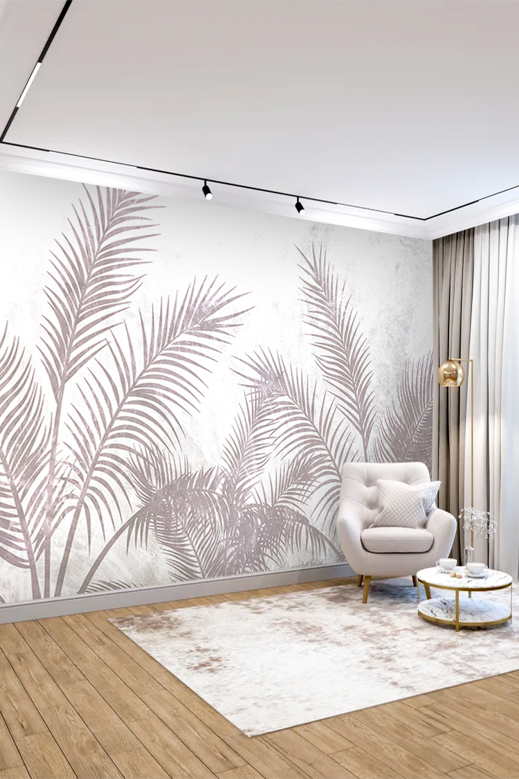 Pembe Palmiyeli Duvar Kağıdı - Görsel 4