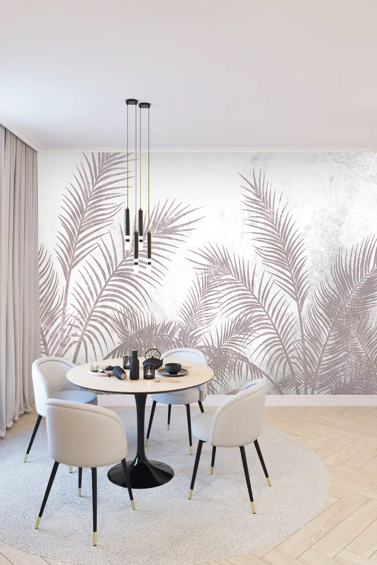 Pembe Palmiyeli Duvar Kağıdı - Görsel 5