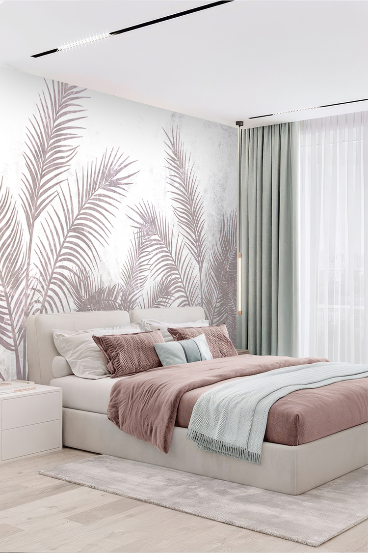 Pembe Palmiyeli Duvar Kağıdı