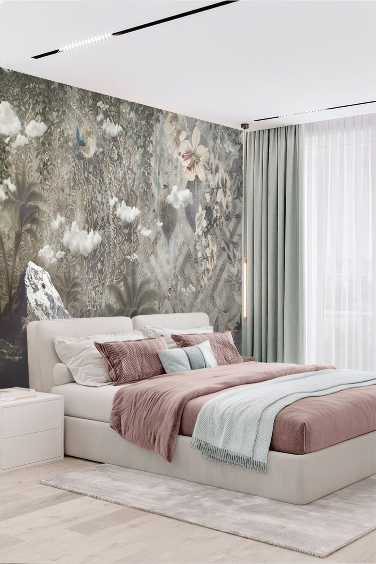 Tropikal Dağ Manzarası Duvar Kağıdı - Görsel 5