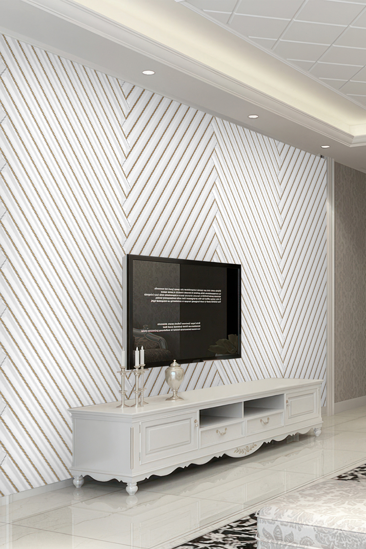 Altın Çizgili 3D Duvar Kağıdı – Modern ve Geometrik Tasarım