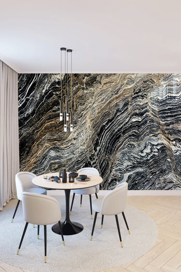 Modern Mermer Desenli Duvar Kağıdı - Görsel 3