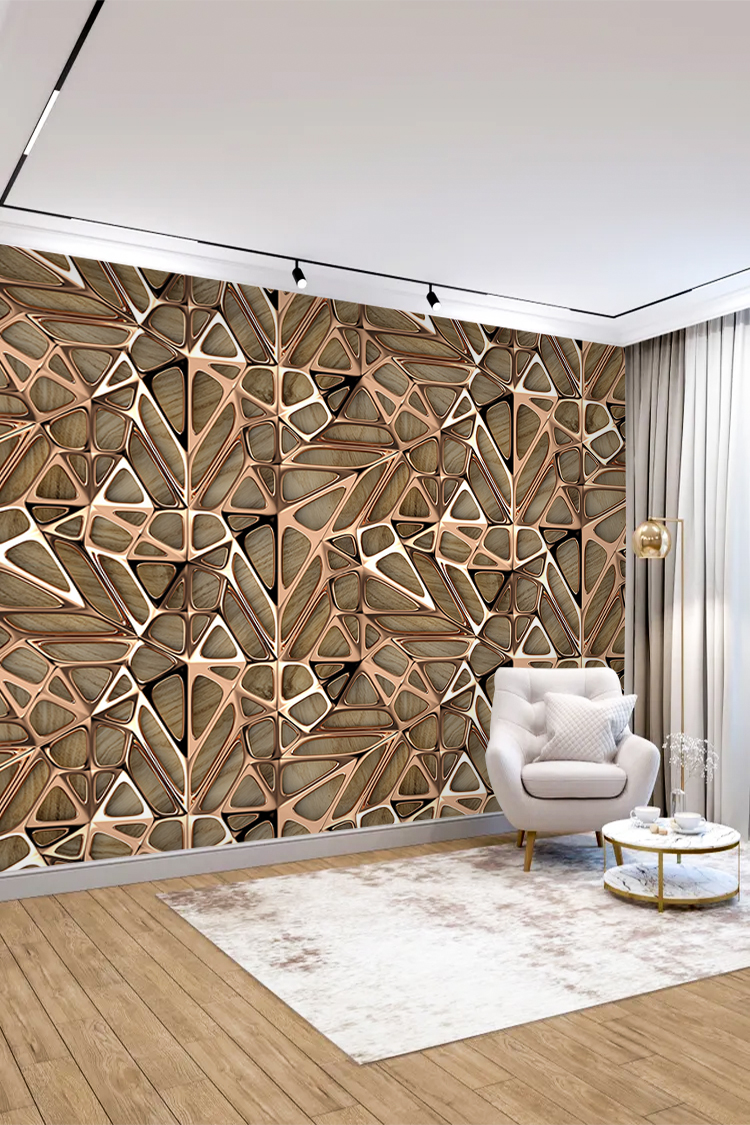 Modern Geometrik Desenli Duvar Kağıdı - Görsel 4