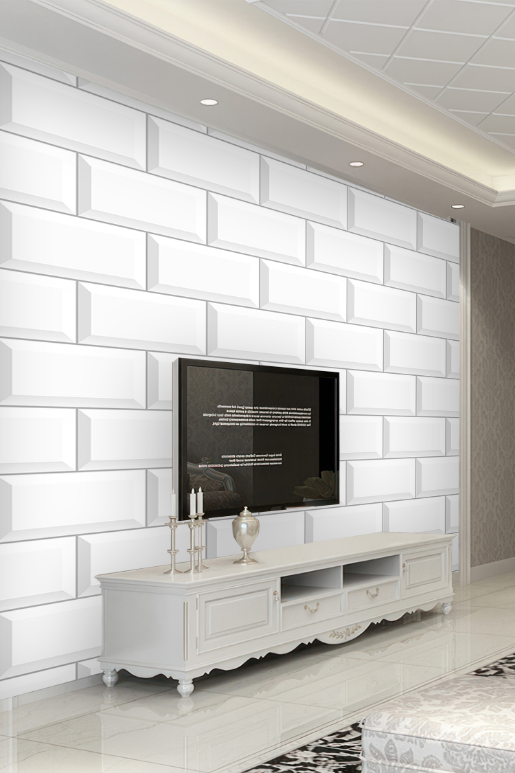 Minimalist Beyaz Tuğla Desenli Duvar Kağıdı – Şık ve Modern Tasarım - Görsel 6