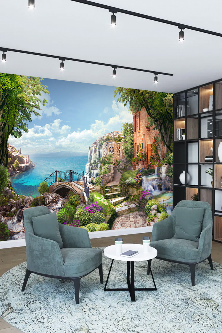 Coastal Manzara ve Köprü Temalı Duvar Kağıdı - Görsel 2