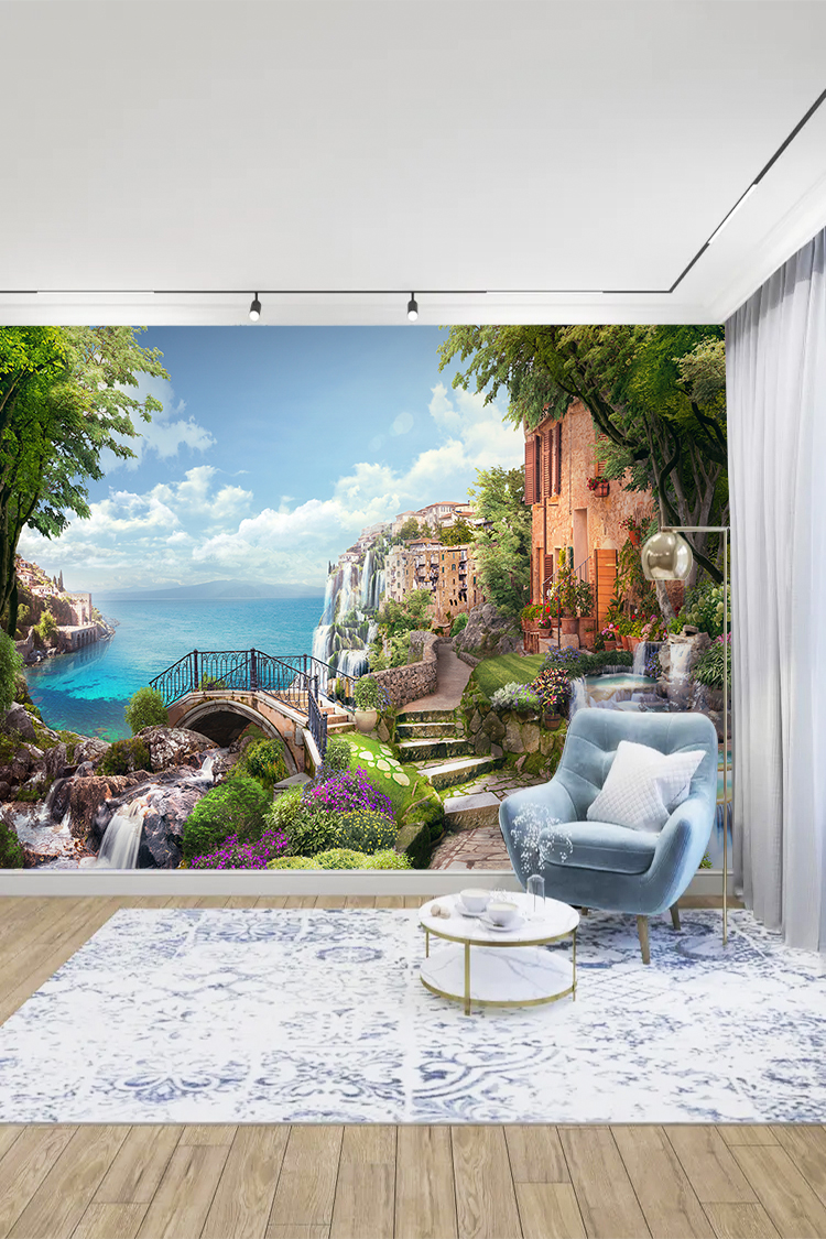 Coastal Manzara ve Köprü Temalı Duvar Kağıdı - Görsel 3