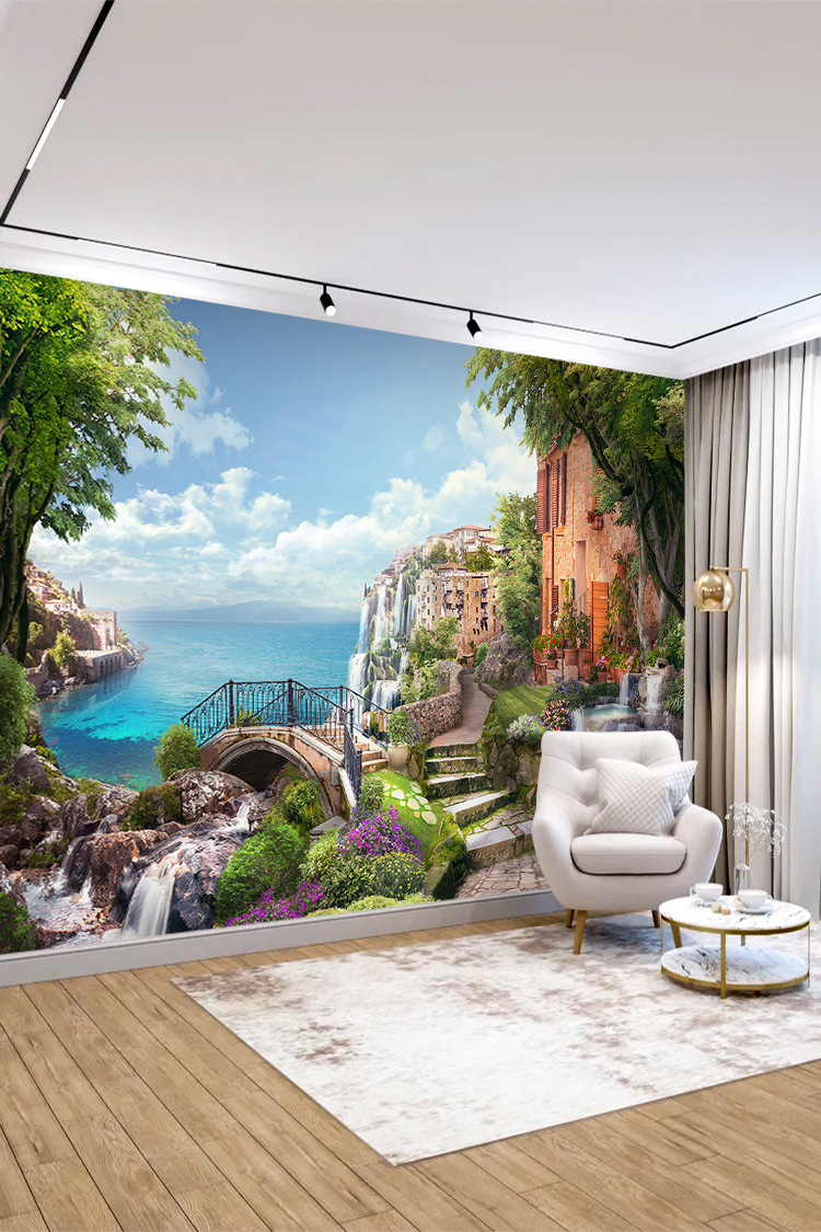 Coastal Manzara ve Köprü Temalı Duvar Kağıdı