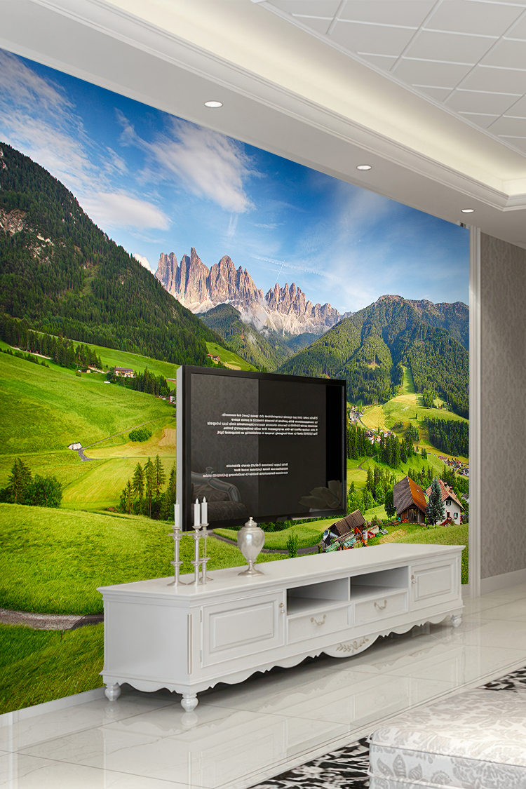 Yeşil Vadiler ve Dağ Manzarası Duvar Kağıdı - Görsel 6