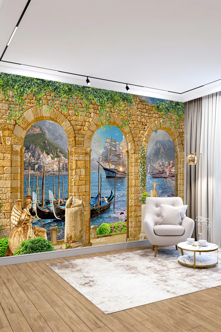 Deniz Manzaralı Taş Duvar Kağıdı - Görsel 4