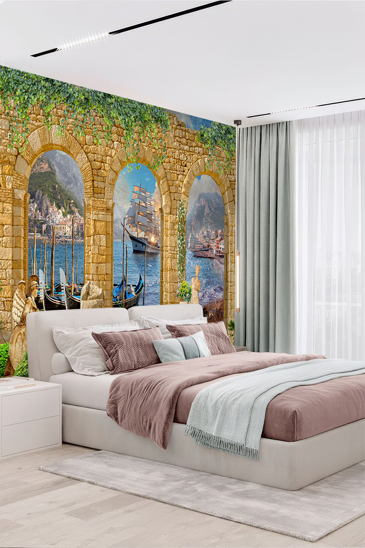 Deniz Manzaralı Taş Duvar Kağıdı - Görsel 6