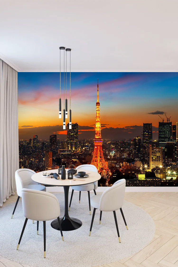 Tokyo Kulesi ve Şehir Manzaralı Duvar Kağıdı