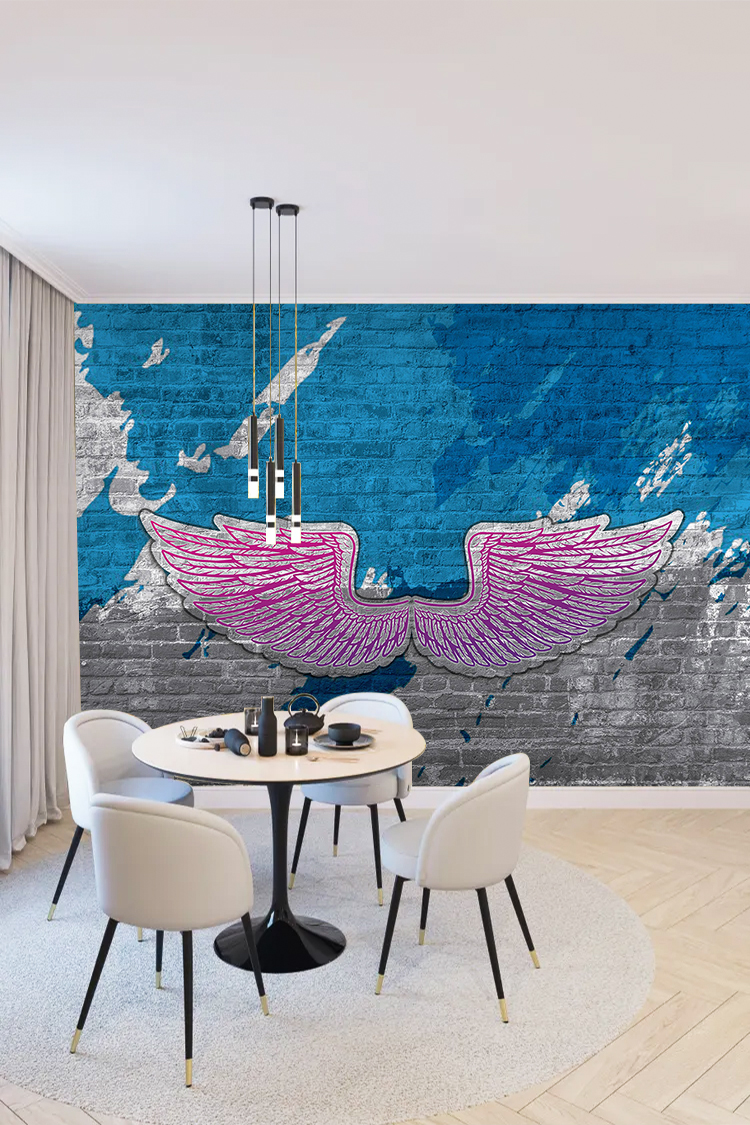 Kanatlı Graffiti Duvar Kağıdı - Görsel 3