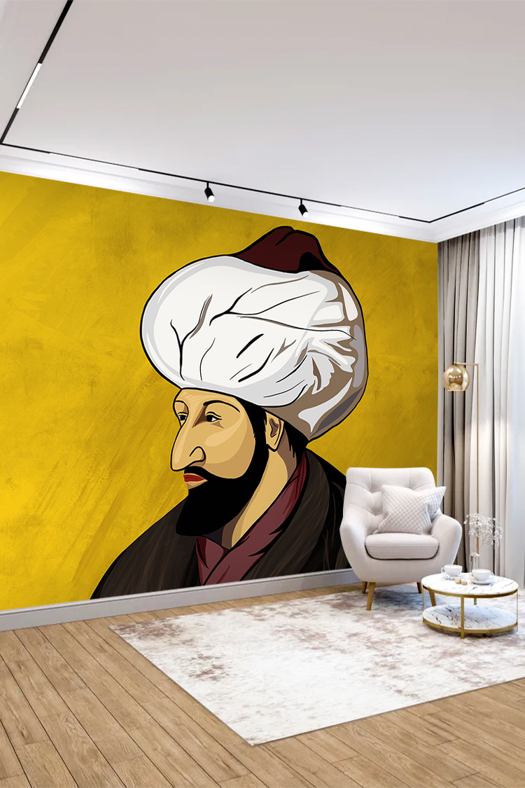Osmanlı Padişahı Karikatür Portresi Duvar Kağıdı - Görsel 6