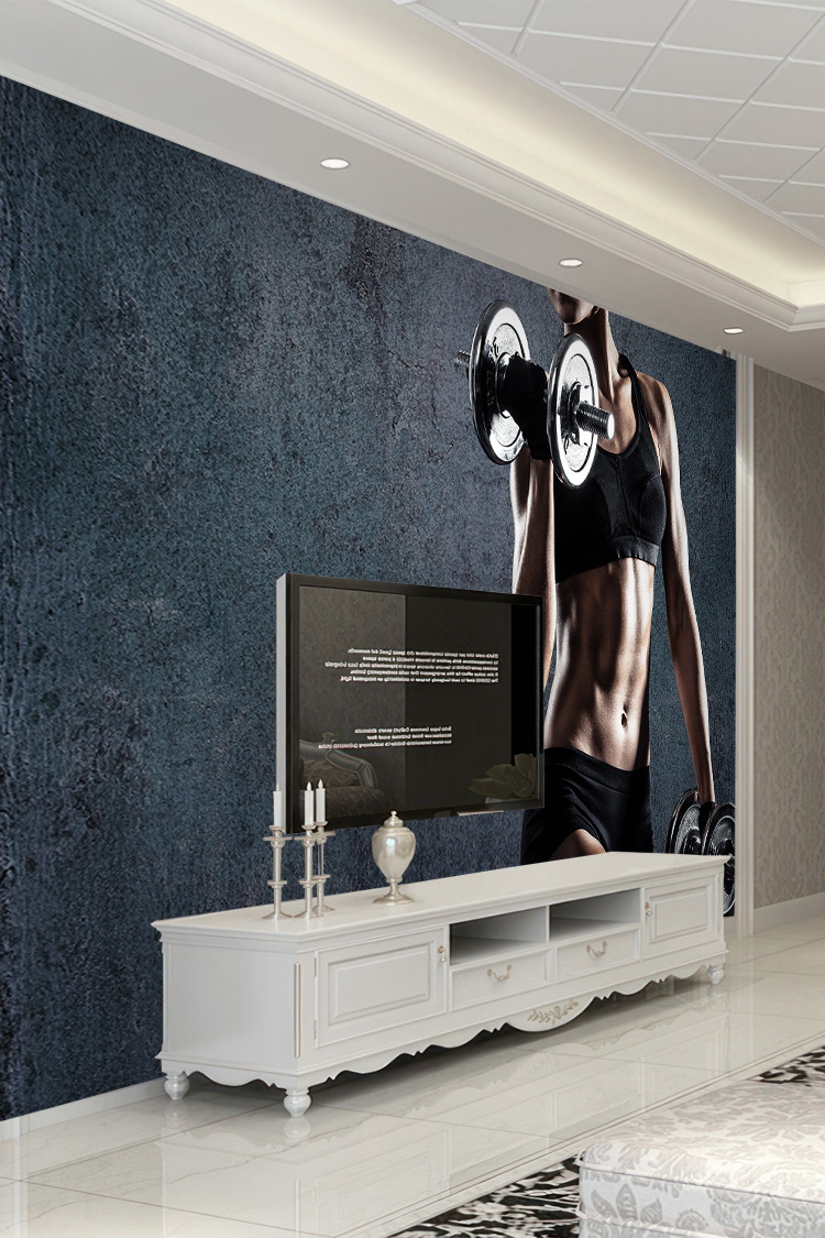 Kadın Halterci ve Fitness Temalı Duvar Kağıdı - Görsel 6