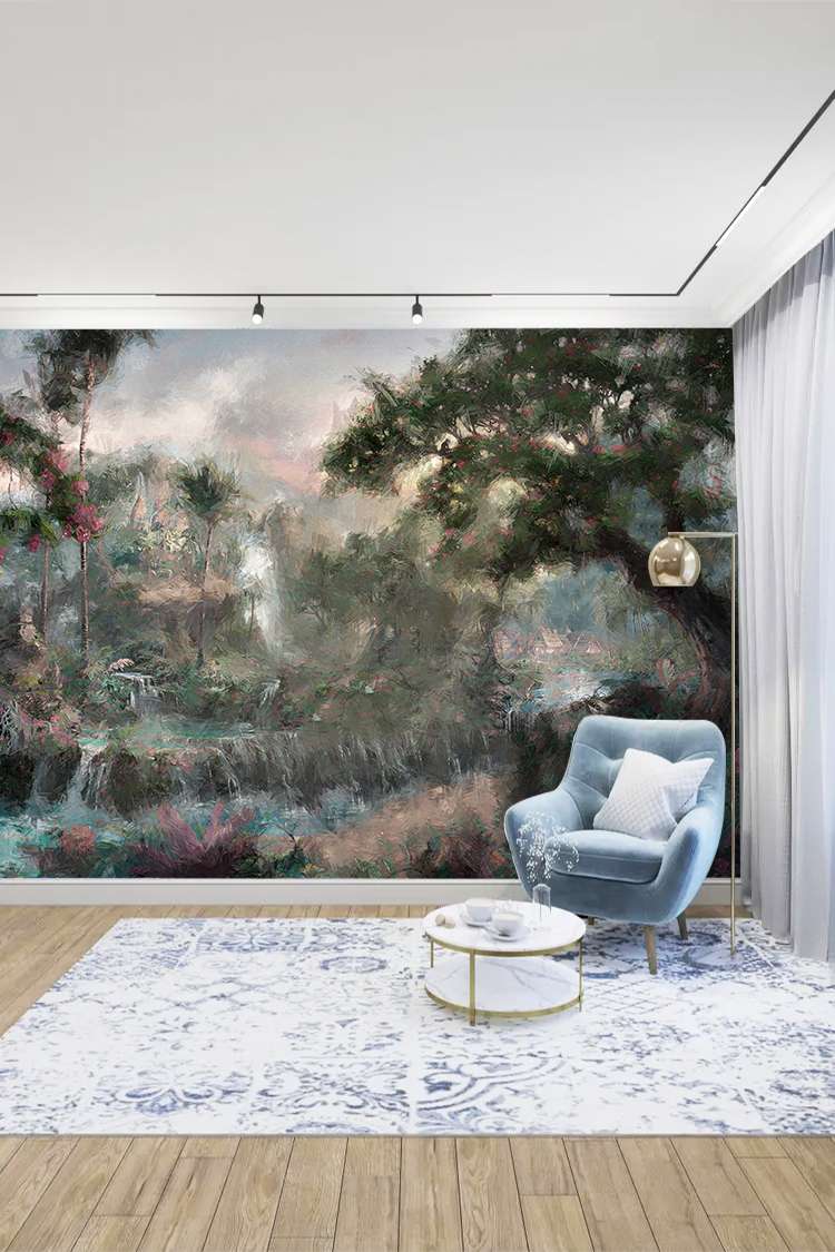 Sanatsal Doğal Manzara Duvar Kağıdı - Görsel 5