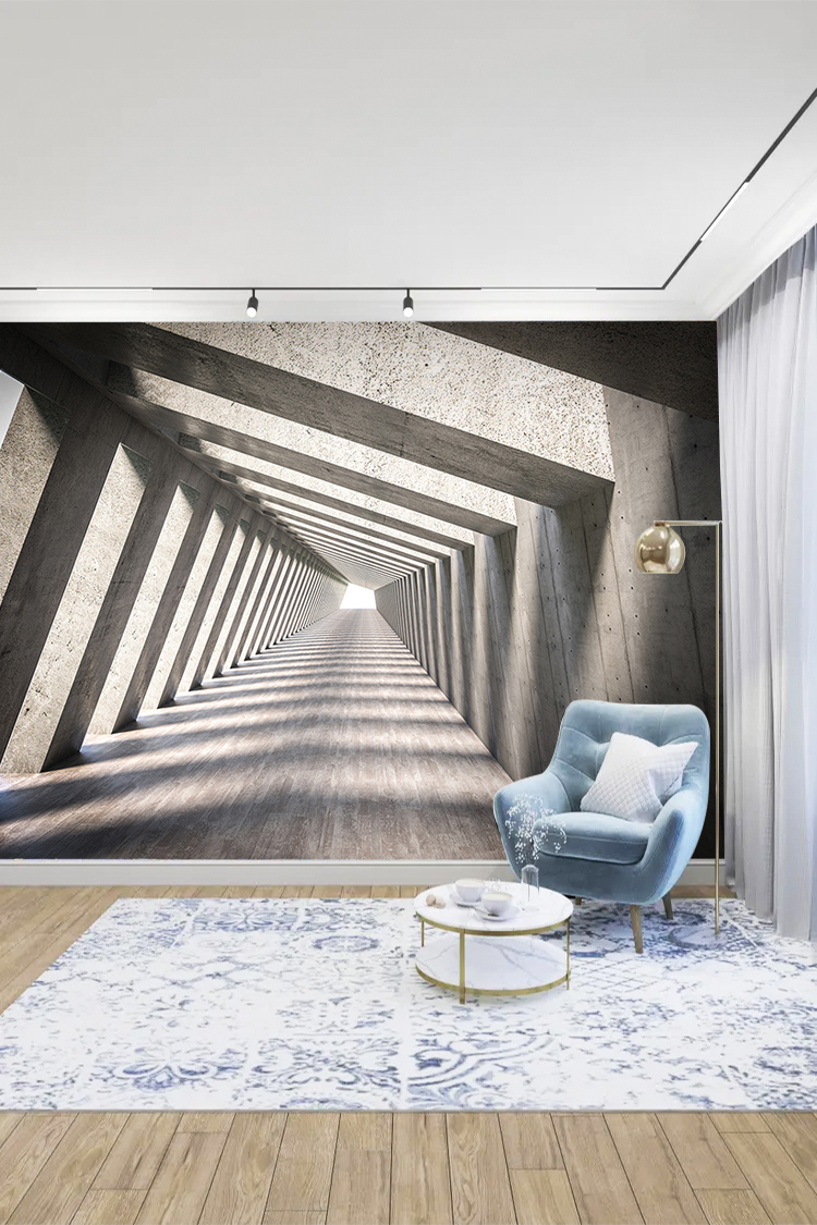 3D Tünel Desenli Duvar Kağıdı - Görsel 3