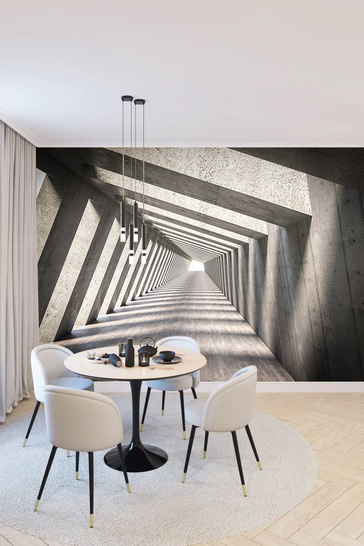 3D Tünel Desenli Duvar Kağıdı - Görsel 5