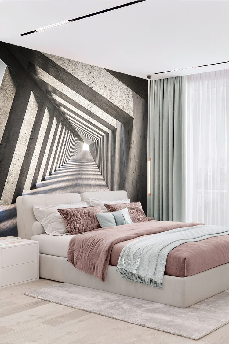 3D Tünel Desenli Duvar Kağıdı - Görsel 6