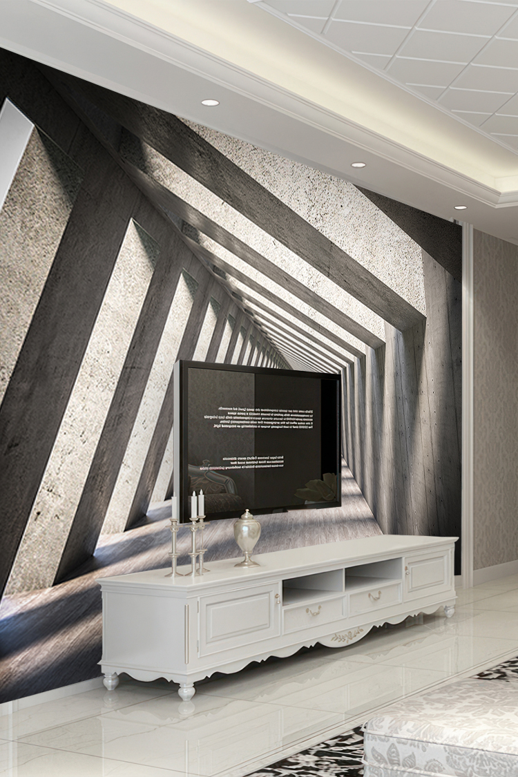 3D Tünel Desenli Duvar Kağıdı