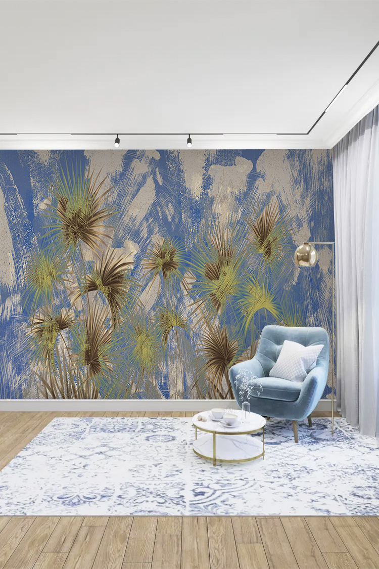 Tropikal Yaprak Desenli Duvar Kağıdı - Görsel 5