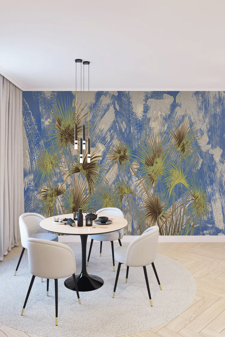 Tropikal Yaprak Desenli Duvar Kağıdı - Görsel 2