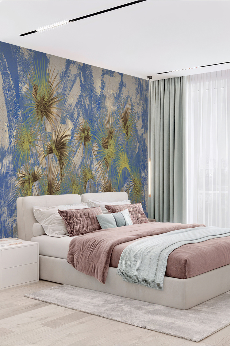 Tropikal Yaprak Desenli Duvar Kağıdı - Görsel 3