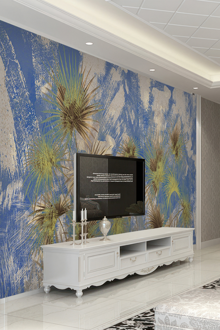 Tropikal Yaprak Desenli Duvar Kağıdı - Görsel 6