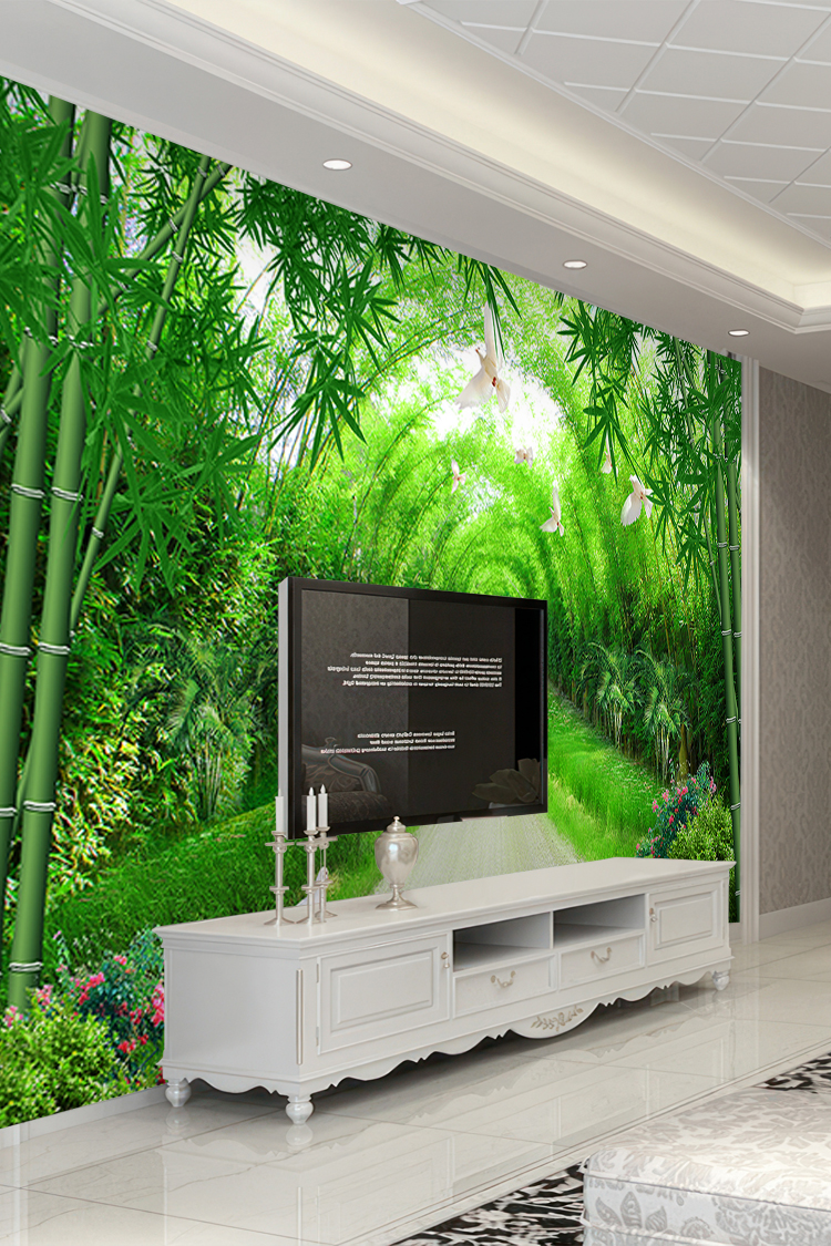 Bambu Ormanı Yol Manzarası Duvar Kağıdı - Görsel 6