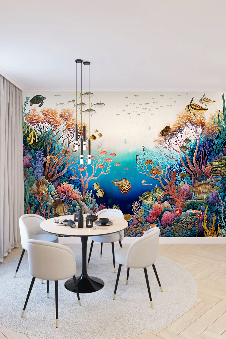 Renkli Mercanlar ve Tropikal Balıklarla Denizaltı Duvar Kağıdı